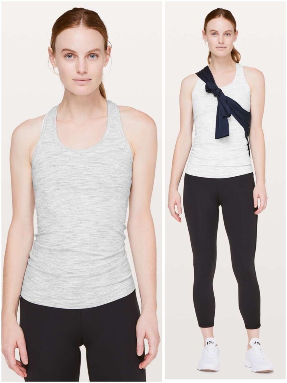 LULULEMON Cool Racerback Tank Space Nimbus Battleship Running Training Size 10